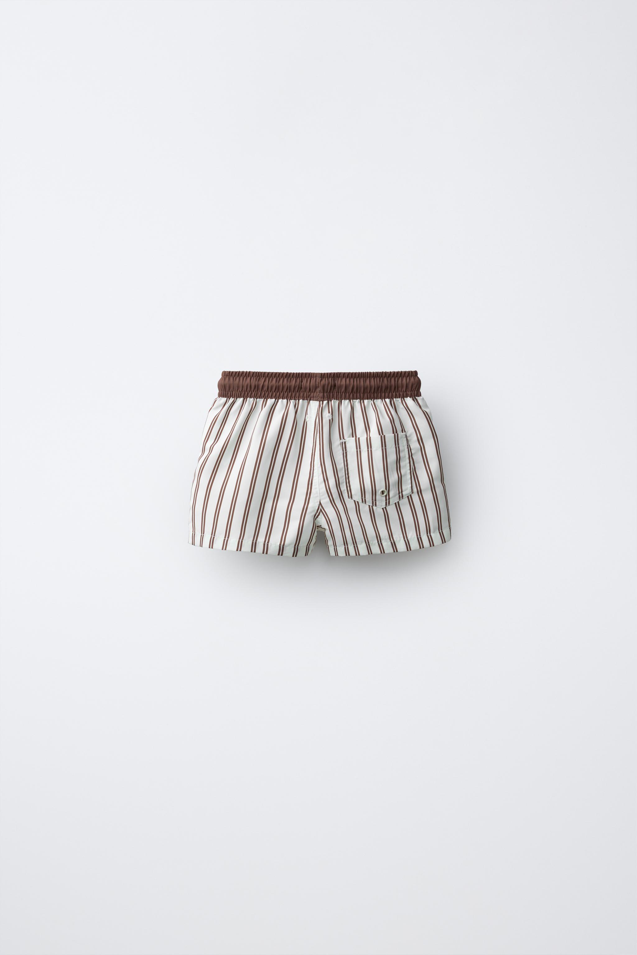 1-6 YEARS/ STRIPED SWIM SHORTS